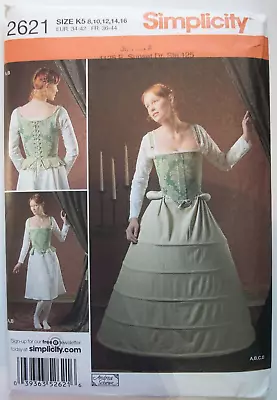 Simplicity 2621 Medieval Renaissance Dress Costume Pattern Size 8 - 16 New • $19.99