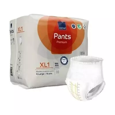 Abena Premium Pants Adult Diapers XLarge XL1 Pull Up Nappy Pack Of 16  • £23.99