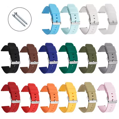 10-24mm Silicone Watch Strap Band Soft Rubber Watch Band Replacement Bracelet • £3.59