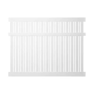 Weatherables Semi-Privacy Fence Panel Kit 5 Ft. H X 8 Ft Vinyl Flat Shape White • $250.32