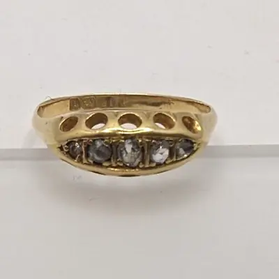 18ct Gold Ring Diamond Natural Gemstones UK Ring Size M - 18ct Yellow Gold • $386.85
