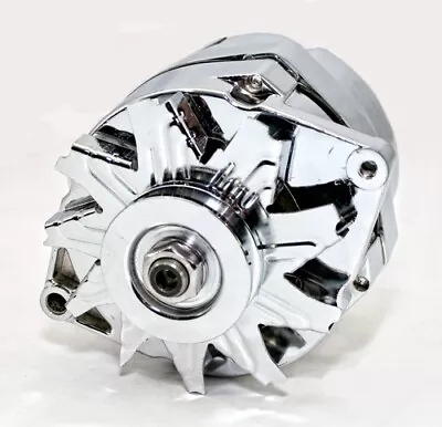 $108.99 • Buy GM Style Chrome 1 One Or 3 Three Wire SBC BBC Chevy Pontiac Alternator 110 Amp 