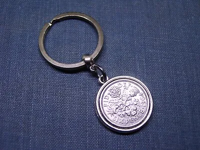 Double Sided 1964 Lucky Sixpence Coin Keyring 60th Birthday Gift Present N3 • £6.95