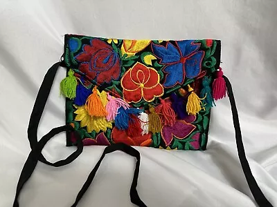 Women's Purse Handmade Clutch/Crossbody Mexican Bag Floral Clutch Embroidered • $22.99