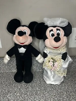 Disney Mickey And Minnie Wedding Plush 13” Plush Bride And Groom Dolls • $34.99