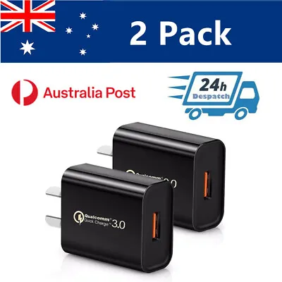 $13.60 • Buy 2x Qualcomm SUPER FAST Quick Charge QC 3.0 Universal USB Wall Charger18W AU Plug
