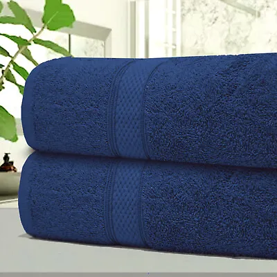 Real Egyptian Combed 2 Pack Large Bath Sheet 550 Gsm Extra Large Size Towel !! • £15.99