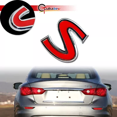 3D Chrome Red S Letter Emblem Trunk Lid Fender Decal Badge For Infiniti Q50 Q60 • $7.99