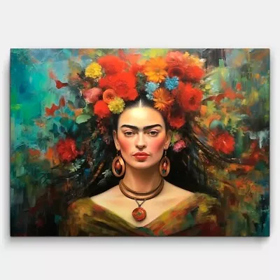 Frida Kahlo Canvas Painting Wall Art Flowers Canvas Print Pictures Decoration • $45