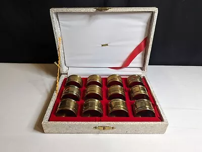 $19.99 • Buy Vintage Brass Napkin Rings Set Of 12 In Original Box