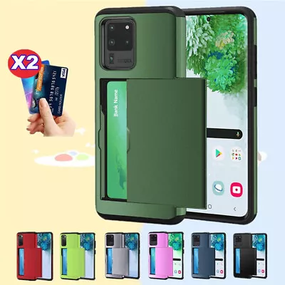 $10.29 • Buy Armor Slide Card Slot Wallet Case For Samsung S22 Ultra S21FE S20 S8 S9 S10 Plus