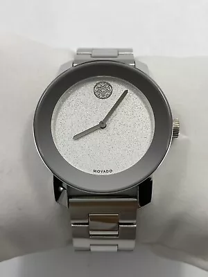 Movado Bold Quartz Silver Glitter Dial Stainless Steel Ladies Watch 3600568 • $189.95