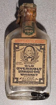 Vintage Old Overholt Miniature Bourbon Whiskey Bottle • $19.99