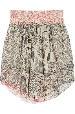 $705 NWOT ISABEL MARANT  Vutti  Silk Skirt Sz 40 Floral Bird Print MAINLINE • $209