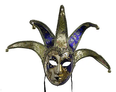 Mask From Venice Volto Jolly Purple And Golden IN 5 Spikes For Fancy Dress - • $102.25