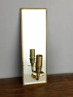 Vintage Mirror Backed Candle Sconce Wall Light (41069) • £215