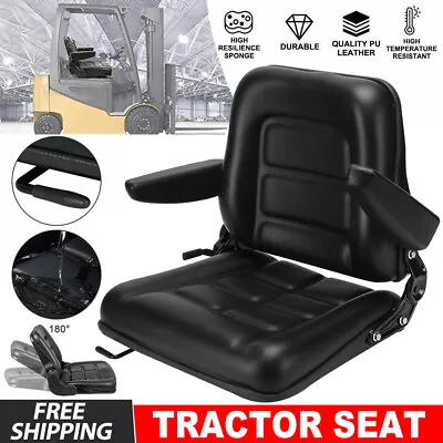 Tractor Seat Forklift Excavator Universal Suspension Backrest Trucks Chair Black • $128.95