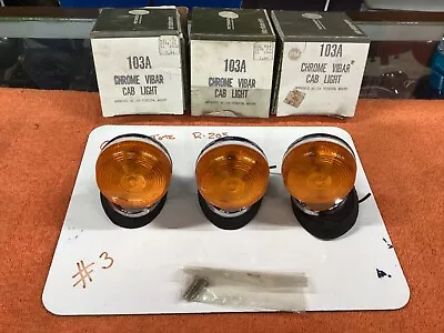 3 NOS Amber CAB Vintage OLD TRUCK Marker Lights CANNED HAM Travel Trailer IH • $59.95