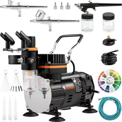 VEVOR Airbrush Kit Dual-action Airbrush Compressor Art Nail Tattoo Makeup Model • $48.81