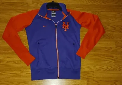 New York Mets Jacket Full Zip STITCHED Nike Genuine Merchandise YOUTH Medium VTG • $28