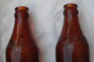 Certo--2 Brown Bottles 7.5  Tall....vintage Made USA..diff Base Markings--old Er • $11.95