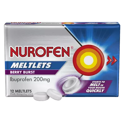 Nurofen 12 Meltlets - Berry Burst Disintegrating Tablets Ibuprofen 200mg • $15.20