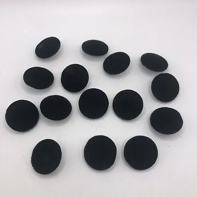 $7.99 • Buy Vintage Black Velvet Shank Buttons 25mm Lot Of 6 TinB-10