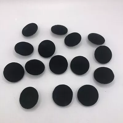 Vintage Black Velvet Shank Buttons 25mm Lot Of 6 TinB-10 • $7.99