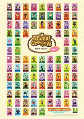 $8.99 • Buy Animal Crossing Amiibo Card Series 3 Cards #201-#300 NFC Genuine Mint LOW PRICES