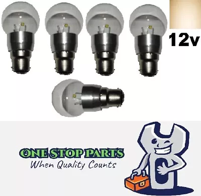 5pcs B22 LED Light Bulb 12V 3W Globe Lights RV/Boat/Solar Warm White 270 Lumens • $25.41