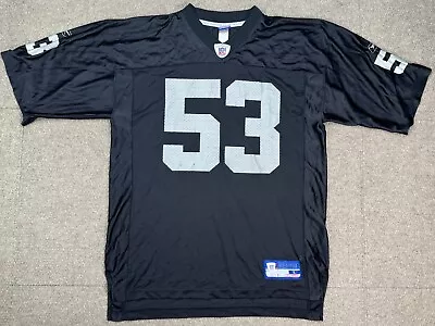 Reebok Equipment Vtg NFL Oakland Raiders # 53 Romanowski Football Jersey Size L • $59.99