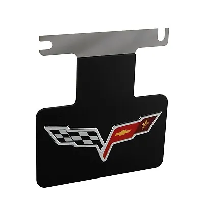 OEM GM Corvette 2005-13 C6 Exhaust Filler Plate - Black Steel With Flags Emblem • $102.95