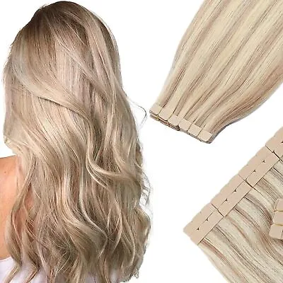 Hair Extensions Human Hair Tape In Seamless Skin Weft Tape In Natural Hair • $47.99