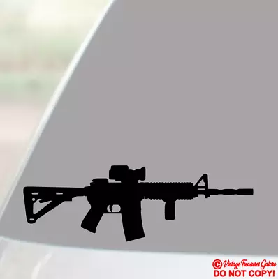 M4 Carbine 5.56 Vinyl Decal Sticker Car Window Wall Bumper Assault Rifle Marines • $2.99