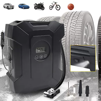 Tire Inflator Portable Air Compressor With Digital Display For Motor Bike Ball • $3.61