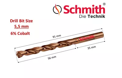 Schmith HSS Bit Drill Bits Set Cobalt6% Jobber Top Quality Metal Steel Cast Iron • £5.35