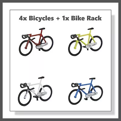 Bicycles (4pcs) + Bike Rack (1pcs) Suitable For OO / HO Gauge • £4.69