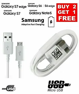 Samsung Micro USB Fast Charger Data Sync Cable For Galaxy A3 A5 J3 S3 S6 S7 Edge • £2.25