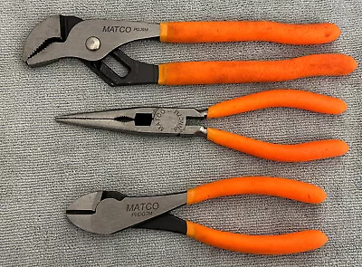 Matco Tools 3-Piece Orange Handle Pliers Set - EXC Lightly Used! • $0.99