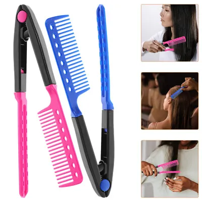  2 PCS Hair Straightener Comb Teasing Combs For Women Straightening • £12.75