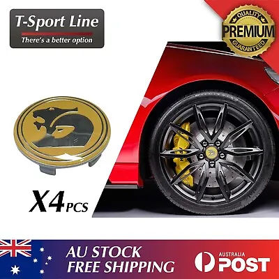 SET OF 4  Wheel Centre CAPS HOLDEN HSV VY VZ VE VF EX GTS Commodore Yellow 63mm • $24.99