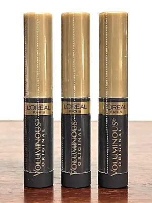 3x L'OREAL VOLUMINOUS ORIGINAL MASCARA 305 BLACK / NOIR 0.15oz / 4.5ml EA. • $11.95