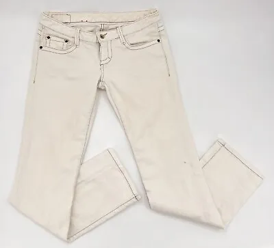 X2 Jeans Womens 6 Ivory Straight Leg Low Rise Light Wash Denim Laboratory • $8.50