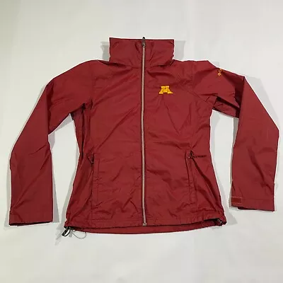 Minnesota Golden Gophers Jacket Women Medium Red Windbreaker Full Zip Light Hood • $10.43