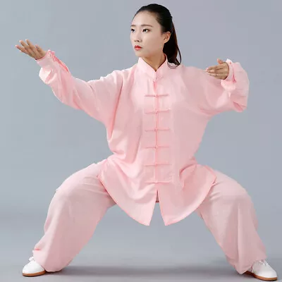 Men Women Chinese Kung Fu Tai Chi Uniform Soft Martial Arts Wingchun Suit Outfit • $44.99