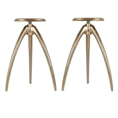 Home Square Gold Aluminum Counter And Bar Stool - Set Of 2 • $356.51