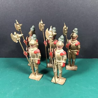 5 Lot | Vintage Knight Metal Figures | Unbranded | Made In England • $19.99