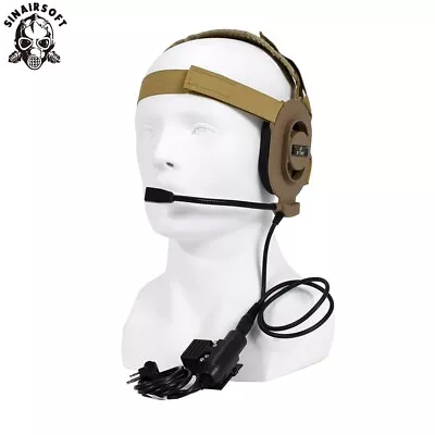CS HD01 Z Tactical Headset Earpiece Mic + U94 PTT Baofeng UV-5R Kenwood Radio DE • $30.99