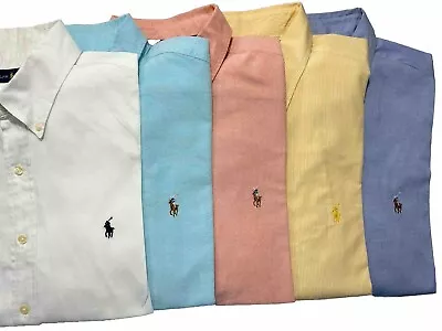 Lot Of 5 Ralph Lauren Long Sleeve  Men’s Button Up Shirts L LARGE • $74.99