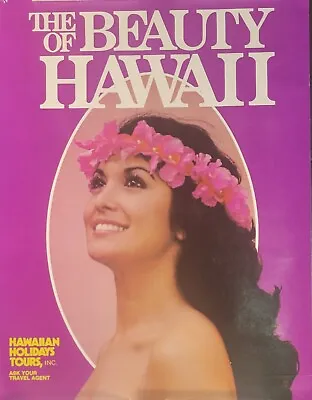 VINTAGE HAWAII TRAVEL POSTER (Women)  The Beauty Of Hawaii  18 X 34    • $49